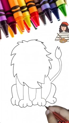 How to Draw a cute Lion in Whiteboard Animation - Beginner Tutorial #drwaing #art