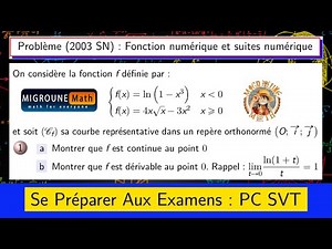 Fonctions numériques — Se Préparer Aux Examens — Exam normal 2003 — 2 BAC PC/SVT