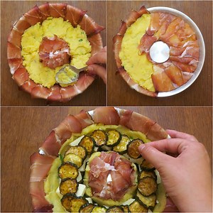 She puts the speck ham in the cake pan! The result is delectable | Cookist Wow