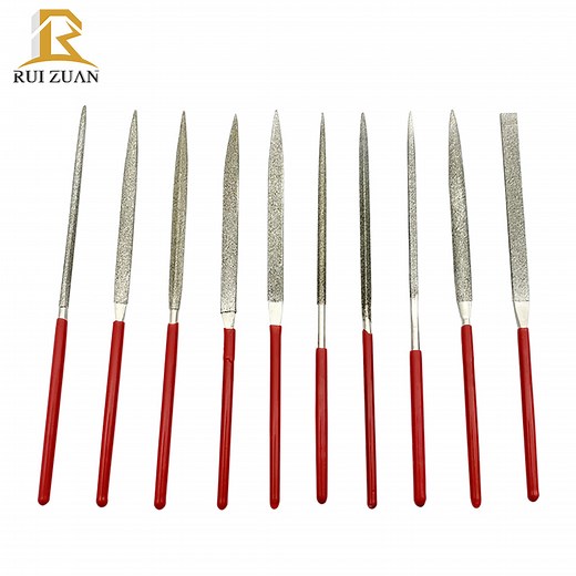[Hot Item] 10PCS Electroplated Diamond Hand File Tools Diamond Coated Needle Triangle File Set for Wood Metal Work
