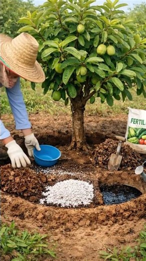 Guava Tree Fertilization Technique for Faster Growth & High Yield#satisfying