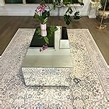 SONOROUS Premium Tempered Glass Side Table - Luxury Nightstand & Bedside Table for Bedroom or Living Room - High Gloss End Table in White Finish - Sleek Cube Design with Fingerprint Resistant Glass