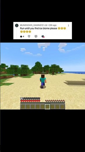 Run Until You Find Ice Biome 🧊❄️ Minecraft Challenge!" #minecraft