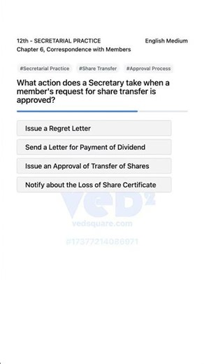 Secretarial Practice Chapter 6 Share Transfer Approval Process