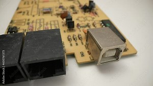 Computer connection and signals. Technology cpu background. Pulses and signals from the chip propagate through the motherboard.