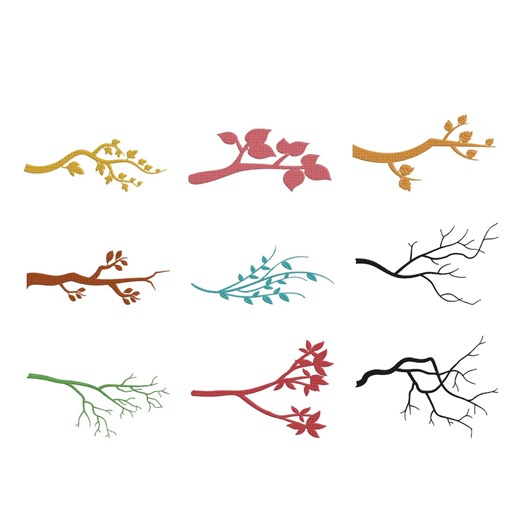 Tree Branch Embroidery Design, Botanical Twig Nature Machine Embroidery File, Instant Download - Etsy