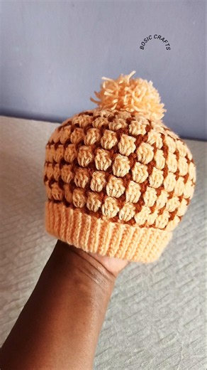 Block Stitch Crochet Beanie. #crochet #shorts