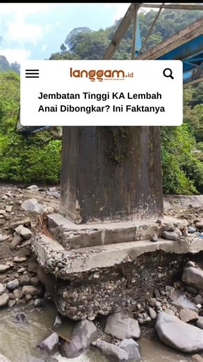 langgam.id on Instagram: "Masyarakat Peduli Kereta Api Sumatera Barat (MPKAS) menyatakan penolakan keras terhadap rencana pembongkaran jaringan rel dan Jembatan Tinggi Kereta Api di kawasan Lembah Anai. Struktur bersejarah ini dinilai bukan sekadar infrastruktur transportasi, melainkan warisan budaya dunia yang tak ternilai dan telah menjadi ikon identitas Sumatera Barat. Dalam bencana galodo pengujung November 2025 lalu, sejumlah jaringan rel kereta api dan juga tiang penyanggah jembatan rel ke