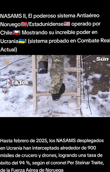 NASAMS II🇳🇴🇺🇸🇺🇦🇨🇱! EL INCREÍBLE SISTEMA ANTIAÉREO OPERADO POR CHILE, EN UCRANIA! 🇨🇱 Esta sistema puede portar todas las variantes del AIM-120 AMRAAM (A/B/C/D) desde ahí la variación de su alcance. Usualmente es equipado con el radar 3D Sentiel sentinel an/mpq‑64f1, pero es compatible con cualquier Radar 3D estándar OTAN/NATO, sistemas Link-16 y 22. En Chile éstos sistemas son enlazados también al radar GM403, de 470km de alcance, AESA 3D, y con los misiles AIM-120C-5 (105km) aunque den