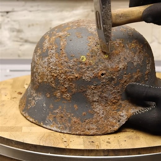 Watch as we carefully restore and preserve a heavily rusted WW2 German helmet, bringing a piece of history back to life. #ww2relics #militaryhistory #restorationproject | ReXtorer Restoration