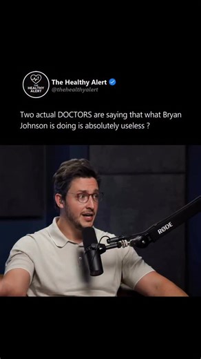 Health Education | Heart Care | Advice on Instagram: "Follow @thehealthyalert for more science-backed health & longevity advice ! Here’s the uncomfortable truth about longevity influencers 👇 In a recent discussion, Dr. Mike Varshavski and Dr. Eric Topol dissect the claims made by Bryan Johnson — and the science simply doesn’t hold up. Tracking nocturnal erections as a “health biomarker.” Undergoing plasmapheresis from a relative. Hundreds of supplements, extreme monitoring, endless biomarkers. 