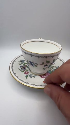 Aynsley Pembroke Bone China Teacup and Saucer Bird & Flowers - Etsy