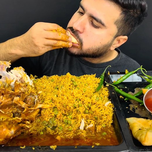 Asmr;EATING SPICY WHOLE CHICKEN CURRY WITH MASALA RICE | Eating ASMR