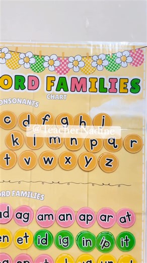 WORD FAMILIES CHART #KindergartenReady #kindergartenlife #kindergartenteacher #teacher #kindergartenactivities #kinderhouse #Kinder #Kindergarten #AlphabetChart | Teacher Nadine