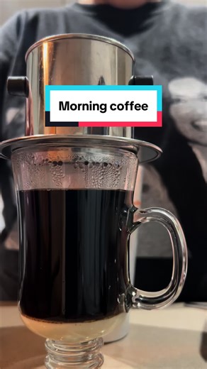 Good morning! Most mornings I make a Vietnamese iced coffee, cà phê sữa đá, one because it’s the most caffeine and two because it reminds me of home. Also apparently the mechanism is a coffee dripper/ press, I guess lol. Anyways hope you enjoy it, I’m still figuring out the editing stuff 🙃 #fyp #viralvideo #vietnamese #coffeetiktok #mixedgirl