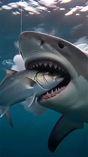 😱 SEKALI GIGIT, IKAN INI LANGSUNG LENYAP! #Hiu #Shark #PredatorLaut #MonsterLaut