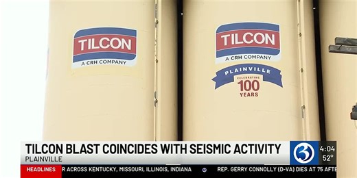 Formerly reported earthquake confirmed to be result of blasting from Tilcon