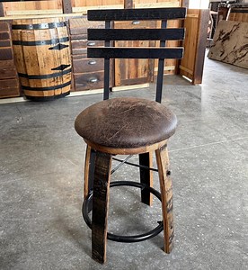 Whiskey Barrel Bar Stool - Etsy