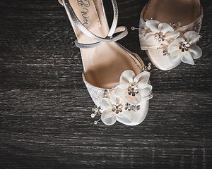 Custom Bridal Shoes, Flower Bride Shoes, Lace Bridal Heels, Chiffon Flower Wedding Shoes, High Heel Bride Shoes, Bridal Sandals - Etsy