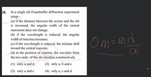 In a single slit Fraunhoffer diffraction experiment setup - (a)... | Filo