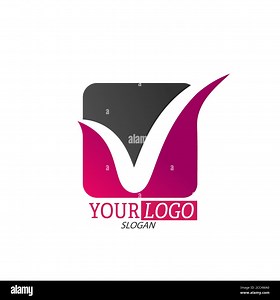 Abstract logo with a square and a tick for a creative company, isolated on a white background Stock Vector Image & Art - Alamy