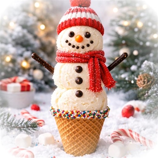 Everybody loves a snowman … especially one you can eat! Serve a treat that is sure to make anyone smile with this Ice Cream Snowman recipe. It’s fun and easy for kids, and kids-at-heart! Choose from any one of your favorite Pierre’s vanilla flavors: Classic Vanilla, French Vanilla, Vanilla Bean, or Lactose Free Vanilla Ice Cream; Vanilla Frozen Yogurt or Pierre’s Slender No Sugar Added Reduced Fat Vanilla Ice Cream. Gather your favorite candy, chocolate chips, sprinkles, pretzels, cake decoratin
