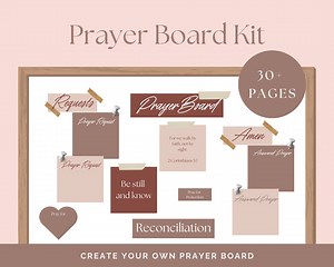 Printable Prayer Board, Prayer Board Kit, Prayer Request Cards, Christian Wall Collage, Scripture Cards, Answered Prayers Bulletin Board - Etsy