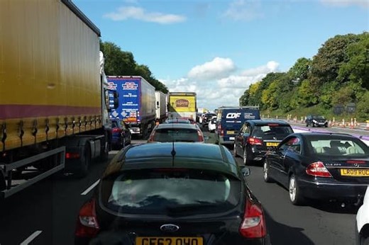M6 traffic collision causing delays between J34-35