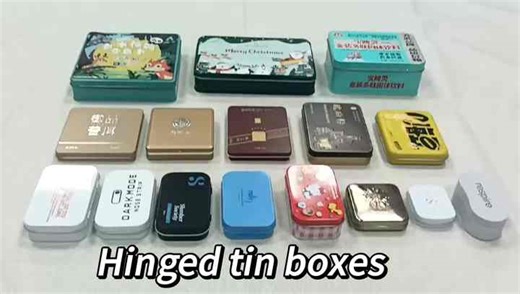 Custom Printed Rectangular Metallic Box Emboss Metal Hinged Gift Tin Box for Chocolate Candy Mint Jewelry Electronics