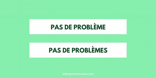 « Pas de problème » ou « pas de problèmes » ? - orthographe | La langue française