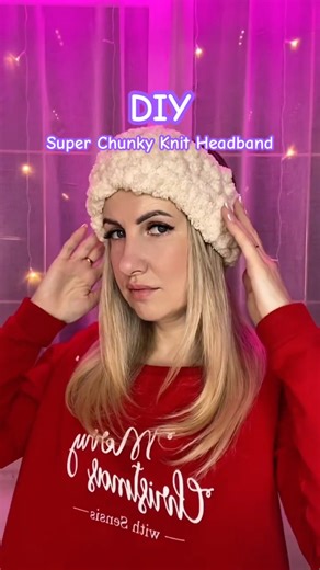 DIY Super Chunky Knit Headband ❄️ #handmade #shortvideo #craft