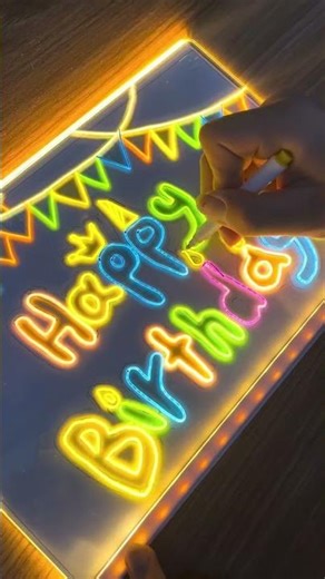 LED Note Board Night Light with 7 Color Pens Erasable Acrylic Message Drawing Board for Kids Gift