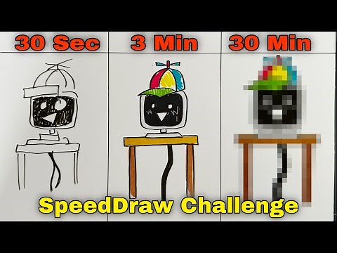 Drawing INCREDIBOX SPRUNKI ( MR. FUN COMPUTER ) in 30 Sec, 3 Min and 30 Min.