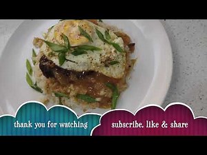 Hawaiian Loco Moco with Garlic Fried Rice - Hamburger, Eggs and Gravy