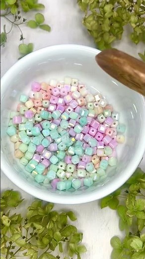 Soft Pastel Shine 🌸 4mm Opaque Faceted Crystal Cube Beads