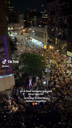 The SCENES in NYC as the Knicks won their first championship in 53 years 🏆💙🧡 (via: dini_inabottle/IG) #NBA #NBAFinals #Basketball #Knicks #NYC