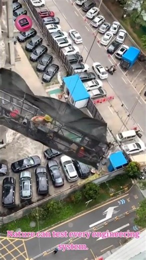 SUSPENDED SCAFFOLD Faces Powerful Wind Conditions #Construction #Engineering #Worksite