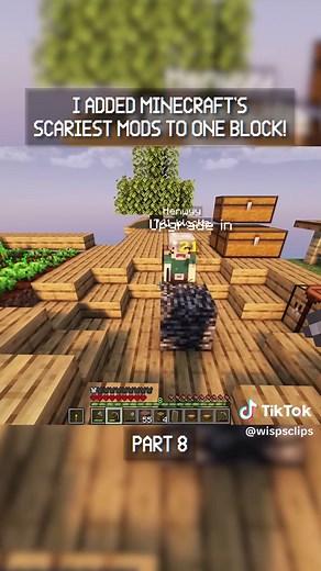 I Added Minecraft’s Scariest Mods To ONE BLOCK! Part 8 #minecraft #wisp #oneblock #mcyt