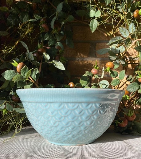 Antique 1940s Robins Egg Blue Mixing Bowl~ Vintage USA Pottery~old Farmhouse Kitchen Decor ~ Bauer, California, Hull, Stoneware~ Unmarked - Etsy