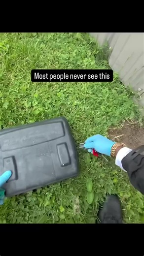 Most people never see this… What you’re seeing here is a rodent bait station. These stations are placed around the perimeter of buildings to monitor rodent activity. The amount of bait eaten helps us understand how active rodents are in the area and whether more treatment is needed. #traderofaccra #fypシ #reels #america #PestControl