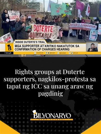 Update sa Pro at Anti-Duterte Protest sa ICC