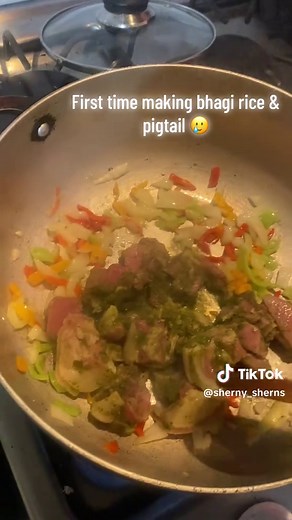 Making Bhagi Rice with Pigtail for the First Time
