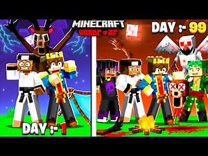 Surviving 99 Nights In The Forest In Minecraft 😱| FINALE