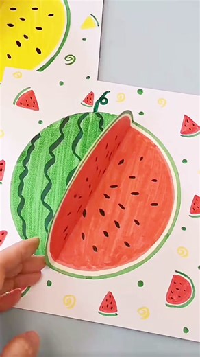Parent-Child Handmade Watermelon Craft: 3D Folding Tutorial