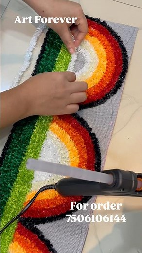 How to make woolen rangoli mat? । उल रंगोली मॅट कैसे बनाये #rangoli #trending #readymade #art