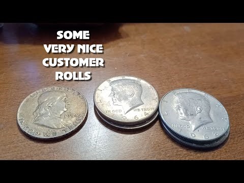 S06E001 Some Very Good Customer Rolls #coinrollhunting #halfdollars #halfdollarhunt #silver