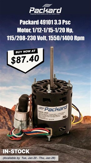 In Stock | Packard 49101 PSC Motor 3.3″ Dia (Jan 2026) | Authorized Distributor |KPaul-Veteran Owned