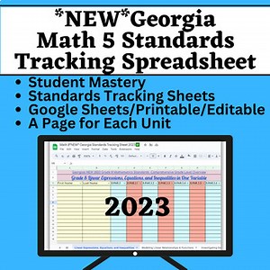 NEW! Georgia 5th Grade Math Standards Student Mastery Data Tracking Sheets