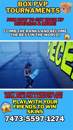 BOX PVP TOURNAMENTS💦PLAY NOW TO WIN REWARDS & XP🥵