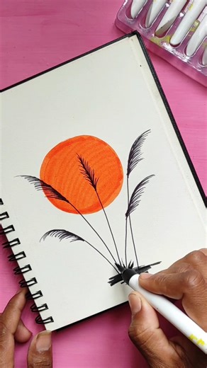 sunset drawing #scenerydrawing #drawingtutorials #art